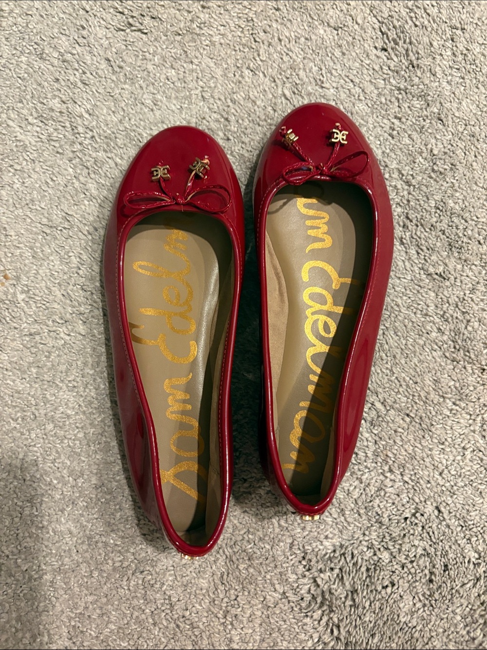 Sam Edelman Red Patent Felicia Bow Ballet Flats